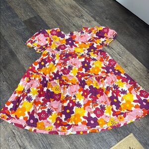 Floral Kids Dress - Pink, Yellow, Purple